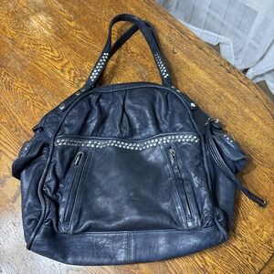 Junior Drake Navy Leather Tote, Satchel, Purse. Shoulder Bag